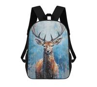 sinyumoney 3D Palette Deer Painting Printing Daypacks Kids Casual Backpack Knapsack High Capacity Rucksack Travel Laptop Book Bag 17inch