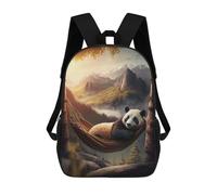 sinyumoney 3D Panda in Hammock Mountainscape Print Children Backpack for School Students Backpacks Schoolbag Shoulder Book Bags 17inch