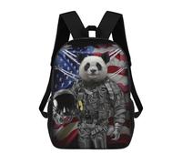 sinyumoney 3D Panda Jet Fighter Pilot Kid's Backpack Waterproof 17inch School Bag Cute Rucksacks Fashion Casual Schoolbag for Kids for Girl Boy School