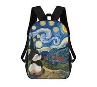 sinyumoney 3D Panda Starry Night Kid's Backpack Waterproof School Bag Bookbag Cute Rucksacks Fashion Casual Schoolbag for Kids for Girl Boy School 17inch
