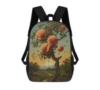 sinyumoney 3D Peach Tree Fantasy Kid's Backpack Waterproof School Bag Bookbag Cute Rucksacks Fashion Casual Schoolbag for Kids for Girl Boy School 17inch