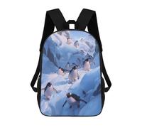 sinyumoney 3D Penguin Winter Wonderland School Backpack Student Casual Backpack For Kid's Children's Daypack Bookbag Hiking Sports Outdoor Work Travel Laptop Bag 17inch