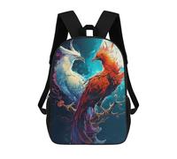 sinyumoney 3D Phoenix Printing Daypacks Kids Casual Backpack Knapsack High Capacity Rucksack Travel Laptop Book Bag 17inch