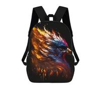 sinyumoney 3D Phoenix School Backpack Student Casual Backpack For Kid's Children's Daypack Bookbag Hiking Sports Outdoor Work Travel Laptop Bag 17inch