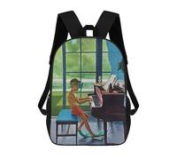 sinyumoney 3D Piano Diver School Backpack Student Casual Backpack For Kid's Children's Daypack Bookbag Hiking Sports Outdoor Work Travel Laptop Bag 17inch