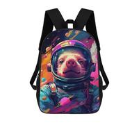 sinyumoney 3D Pig Astronaut Space Suit-7 Kid's Backpack Waterproof 17inch School Bag Cute Rucksacks Fashion Casual Schoolbag for Kids for Girl Boy School