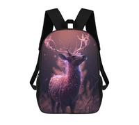 sinyumoney 3D Pink Fantasy Deer Glow School Backpack Student Casual Backpack For Kid's Children's Daypack Bookbag Hiking Sports Outdoor Work Travel Laptop Bag 17inch