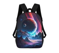 sinyumoney 3D Planet Paradise Landscape Printing Daypacks Kids Casual Backpack Knapsack High Capacity Rucksack Travel Laptop Book Bag 17inch