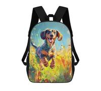 sinyumoney 3D Playful Dachshund Dog Kid's Backpack Waterproof 17inch School Bag Cute Rucksacks Fashion Casual Schoolbag for Kids for Girl Boy School
