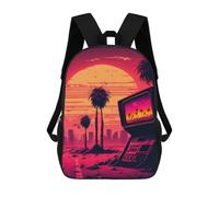 sinyumoney 3D Post-Apocalyptic Retro Sunset Kid's Backpack Waterproof School Bag Bookbag Cute Rucksacks Fashion Casual Schoolbag for Kids for Girl Boy School 17inch