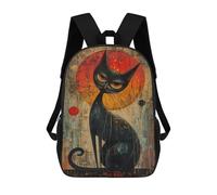 sinyumoney 3D Printed 17inch Abstract Cat Art Print Children's School Bags Rucksacks High Capacity Travel Kids School Bag Fashion Book Bags Boy Girl Back Pack