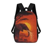 sinyumoney 3D Printed 17inch African Sunset Majesty Children's School Bags Rucksacks High Capacity Travel Kids School Bag Fashion Book Bags Boy Girl Back Pack