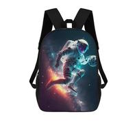 sinyumoney 3D Printed 17inch Astronaut Soccer Player Children's School Bags Rucksacks High Capacity Travel Kids School Bag Fashion Book Bags Boy Girl Back Pack