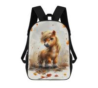 sinyumoney 3D Printed 17inch Autumnal Pony Artwork Children's School Bags Rucksacks High Capacity Travel Kids School Bag Fashion Book Bags Boy Girl Back Pack