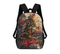 sinyumoney 3D Printed 17inch Backpack Abstract Christmas Tree Art Children's Travel Lightweight School Bags Boys Girls School Bag for Middle School Students