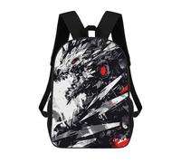 sinyumoney 3D Printed 17inch Backpack Abstract Dragon with Red Eyes Children's Travel Lightweight School Bags Boys Girls School Bag for Middle School Students
