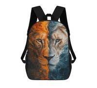 sinyumoney 3D Printed 17inch Backpack Abstract Lion Face Artwork Children's Travel Lightweight School Bags Boys Girls School Bag for Middle School Students