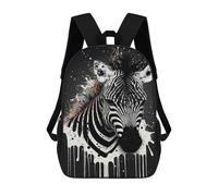 sinyumoney 3D Printed 17inch Backpack Abstract Zebra Art Print Children's Travel Lightweight School Bags Boys Girls School Bag for Middle School Students