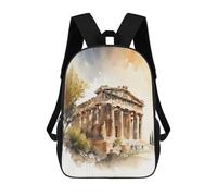 sinyumoney 3D Printed 17inch Backpack Acropolis And Parthenon Children's Travel Lightweight School Bags Boys Girls School Bag for Middle School Students