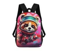 sinyumoney 3D Printed 17inch Backpack Adorable Red Panda Astronaut Art Print Children's Travel Lightweight School Bags Boys Girls School Bag for Middle School Students