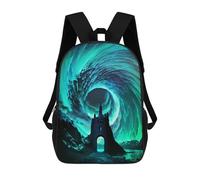sinyumoney 3D Printed 17inch Backpack Arctic Lighthouse Children's Travel Lightweight School Bags Boys Girls School Bag for Middle School Students