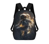 sinyumoney 3D Printed 17inch Backpack Astronaut Floating in Space-9 Children's Travel Lightweight School Bags Boys Girls School Bag for Middle School Students