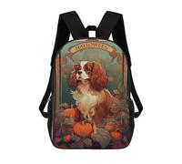 sinyumoney 3D Printed 17inch Backpack Cavalier Halloween Art Children's Travel Lightweight School Bags Boys Girls School Bag for Middle School Students