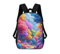 sinyumoney 3D Printed 17inch Backpack Colorful Fantasy Forest Children's Travel Lightweight School Bags Boys Girls School Bag for Middle School Students
