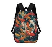 sinyumoney 3D Printed 17inch Backpack Colorful Koi Fish Painting-10 Children's Travel Lightweight School Bags Boys Girls School Bag for Middle School Students