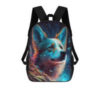 sinyumoney 3D Printed 17inch Backpack Corgi Dog Enchantment Children's Travel Lightweight School Bags Boys Girls School Bag for Middle School Students