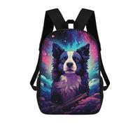 sinyumoney 3D Printed 17inch Backpack Cosmic Canine Adventure-1 Children's Travel Lightweight School Bags Boys Girls School Bag for Middle School Students