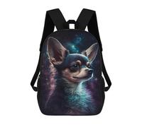 sinyumoney 3D Printed 17inch Backpack Cosmic Chihuahua Portrait-3 Children's Travel Lightweight School Bags Boys Girls School Bag for Middle School Students