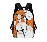 sinyumoney 3D Printed 17inch Backpack Cute Anime Fox Girl Illustration Children's Travel Lightweight School Bags Boys Girls School Bag for Middle School Students