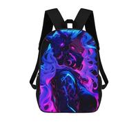 sinyumoney 3D Printed 17inch Backpack Cybergoth Anime Demon Girl Children's Travel Lightweight School Bags Boys Girls School Bag for Middle School Students