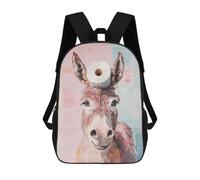 sinyumoney 3D Printed 17inch Backpack Donkey with Toilet Paper Hat Children's Travel Lightweight School Bags Boys Girls School Bag for Middle School Students