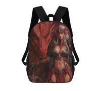 sinyumoney 3D Printed 17inch Backpack Dragon Armor Fantasy Artwork-4 Children's Travel Lightweight School Bags Boys Girls School Bag for Middle School Students