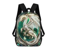 sinyumoney 3D Printed 17inch Backpack Dragon Kintsugi Art Children's Travel Lightweight School Bags Boys Girls School Bag for Middle School Students