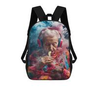 sinyumoney 3D Printed 17inch Backpack Elderly Woman Enjoying Popcorn Children's Travel Lightweight School Bags Boys Girls School Bag for Middle School Students