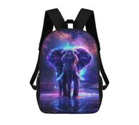 sinyumoney 3D Printed 17inch Backpack Elephant Space Animal Children's Travel Lightweight School Bags Boys Girls School Bag for Middle School Students