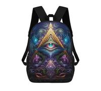 sinyumoney 3D Printed 17inch Backpack Enchanted Mystic Eye Artwork Children's Travel Lightweight School Bags Boys Girls School Bag for Middle School Students