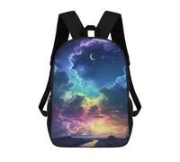 sinyumoney 3D Printed 17inch Backpack Enchanted Sky Road Children's Travel Lightweight School Bags Boys Girls School Bag for Middle School Students