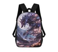 sinyumoney 3D Printed 17inch Backpack Evil Kitsune Fox Children's Travel Lightweight School Bags Boys Girls School Bag for Middle School Students