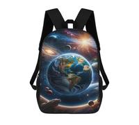 sinyumoney 3D Printed 17inch Backpack Explore Our Amazing Planet Earth Children's Travel Lightweight School Bags Boys Girls School Bag for Middle School Students