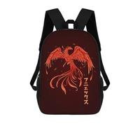 sinyumoney 3D Printed 17inch Backpack Fiery Phoenix Children's Travel Lightweight School Bags Boys Girls School Bag for Middle School Students