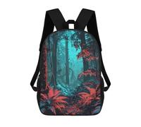 sinyumoney 3D Printed 17inch Backpack Forest Ancient Children's Travel Lightweight School Bags Boys Girls School Bag for Middle School Students