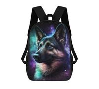 sinyumoney 3D Printed 17inch Backpack Galactic Dog Portrait -16 Children's Travel Lightweight School Bags Boys Girls School Bag for Middle School Students
