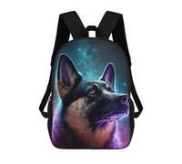 sinyumoney 3D Printed 17inch Backpack Galactic Dog Portrait -2 Children's Travel Lightweight School Bags Boys Girls School Bag for Middle School Students