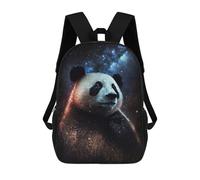 sinyumoney 3D Printed 17inch Backpack Galactic Panda Art Print-1 Children's Travel Lightweight School Bags Boys Girls School Bag for Middle School Students