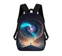 sinyumoney 3D Printed 17inch Backpack Galactic Portal Adventure -2 Children's Travel Lightweight School Bags Boys Girls School Bag for Middle School Students