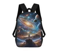 sinyumoney 3D Printed 17inch Backpack Galactic View Space Exploration Children's Travel Lightweight School Bags Boys Girls School Bag for Middle School Students